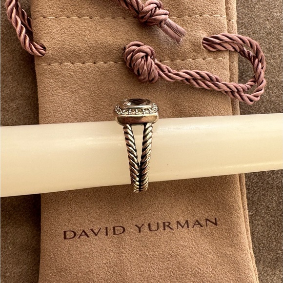 David Yurman Petite Albion Morganite & Diamond Ring, Size 6 - Picture 12 of 12